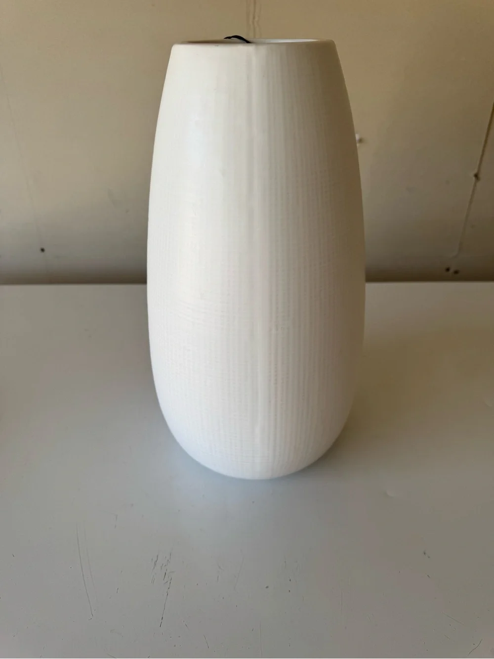 Tahari White Textured Ceramic Floor Vase